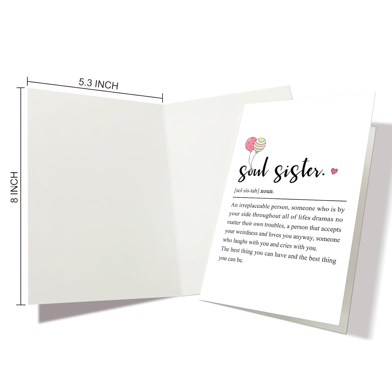 Soul Sister Definition Card, Best Friend Birthday Cards, Friendship Card For Bestie Bff, Unique Birthday Cards For Women Girl Lady, Galentine'S Day Gift For Her