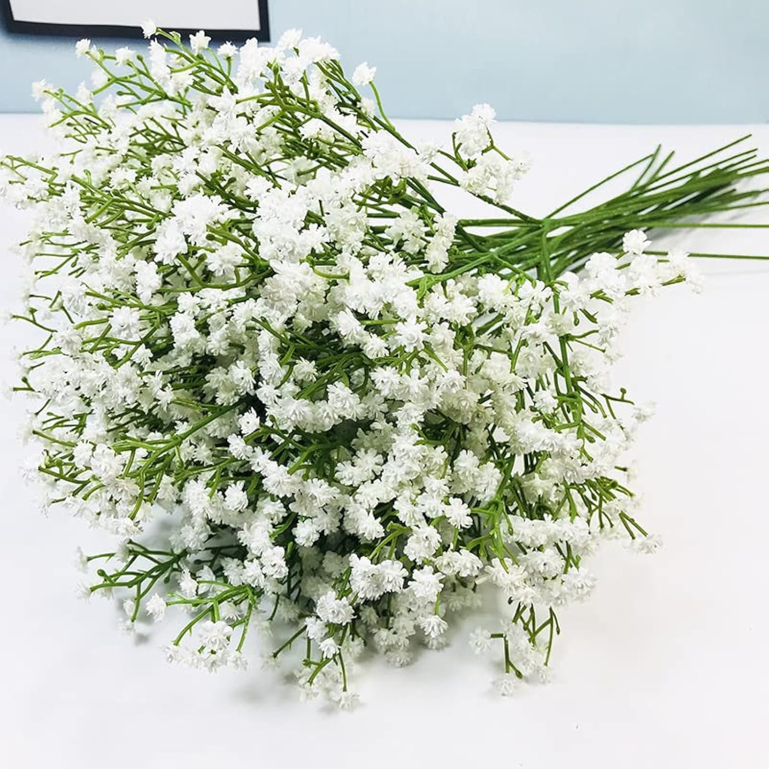 20.5 Inch Artificial Real Touch Baby Breath Flowers 12 Pcs Fake Gypsophila Flowers Bouquets For Wedding Party Floral Arrangement,White
