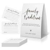 Family Traditions Sign And Card(1 Sign+30 Cards), Baby Shower Game 30 Guests, Baby Shower Activities, Family Tradition Cards For Baby Shower, Baby Shower Advice, Minimalist Baby Shower Decor -Famltr02