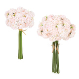 18 Pcs Champagne Hydrangea Flowers 2 Bouquets Hydrangea Artificial Flowers 11.8 In Realistic Silk Flowers For Home Party Decorations Floral Arrangement (Champagne)