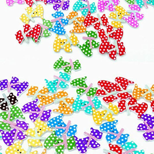 50 Pack Mixed Creative Cute Dog Shaped Wooden Buttons Children Diy Dec