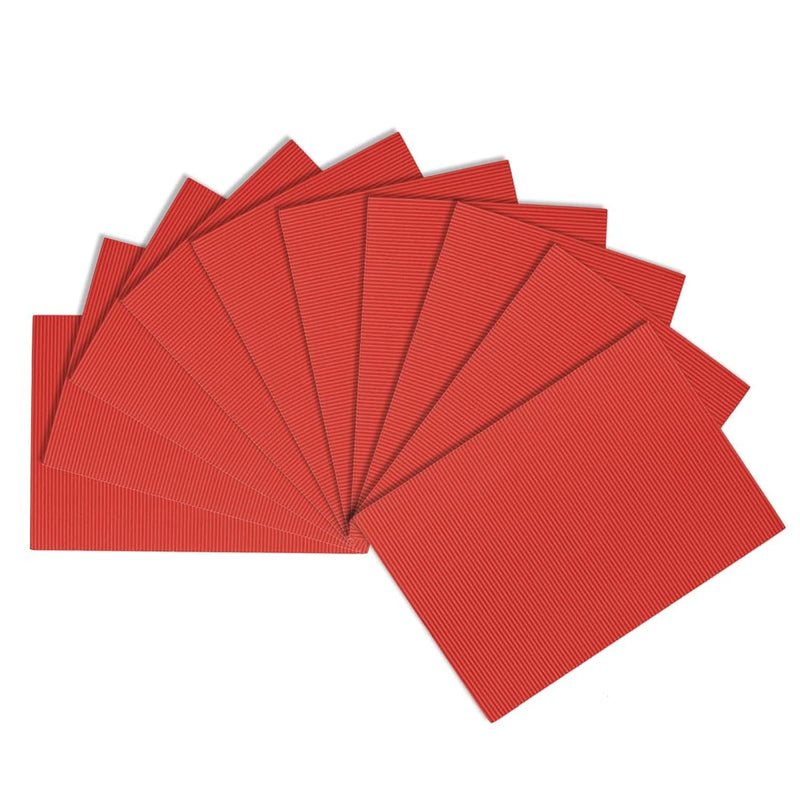 10Pcs Corrugated Cardboard Paper Sheets,Red,7.87-Inch X 11.81-Inch,For Craft A