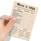 70Th Birthday Party Games, Movies In 1956 Games, Birthday Party Supplies For Adults, Fun 1956S Party Game?Pack Of 30 Cards