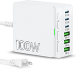 100W 6-Port USB C Charger Block, PD 3.0 & USB A Charging Hub for iPhone, iPad