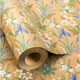 Kraft Floral Wrapping Paper - 17Inch X 33Feet - Elegant Meadow Gift Wrap Boho Garden Watercolor Flower Gift Wrapping Paper For Birthday, Wedding, Mothers Day, Bridal Shower, Engagement