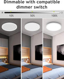 12 Inch White LED Ceiling Light 3200LM Dimmable Flush Mount Fixture