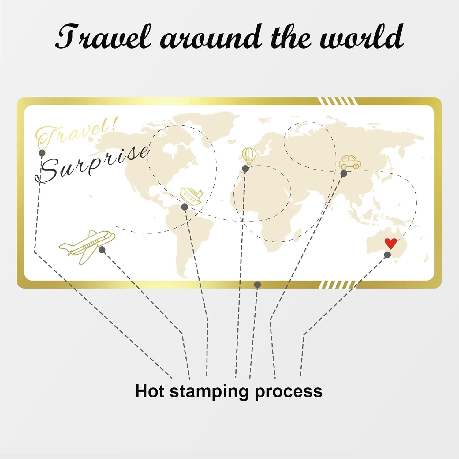 Boarding Pass Gift Ticket, Golden Flight Ticket Scratch-Off Card With Envelope, Unique Plane Ticket Gift, Scratch & Reveal Surprise Airplane Ticket For Vacation, Trip, Birthday, Girlfriends