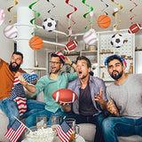 48pcs Sports Hanging Swirl Decorations – Baseball, Basketball, Football, Soccer