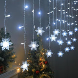 Christmas Snowflakes Led Curtain String Lights 11.5Ft/3.5M 96Led Christmas Window Curtain Light Plug In String Light For