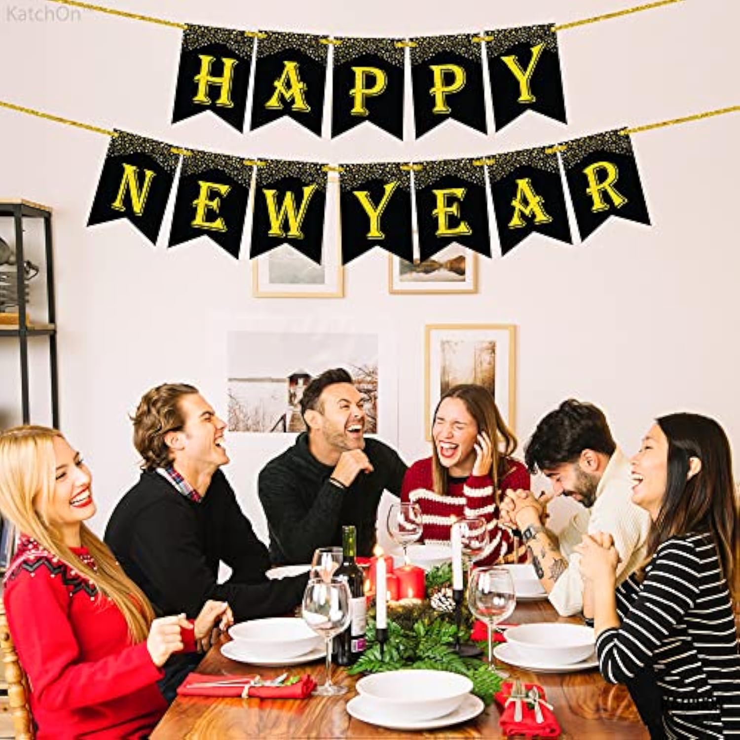 10ft Gold & Black 2026 Happy New Year Banner - No DIY Required