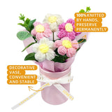 Crochet Flower Bouquet: Handmade Knitted Bouquet For Mother'S Day Birthday Home Decor Girlfriend Wedding Grandma Bday Gift(Pink)