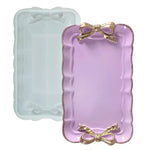 Tray Molds, Bow Silicone Tray Resin Mold, Container Storage Silicone Molds For Epoxy Resin, Display Rectangle Jewelry Plate Candle Holder Soap Dish Serving Board Mold Casting Craft Kit