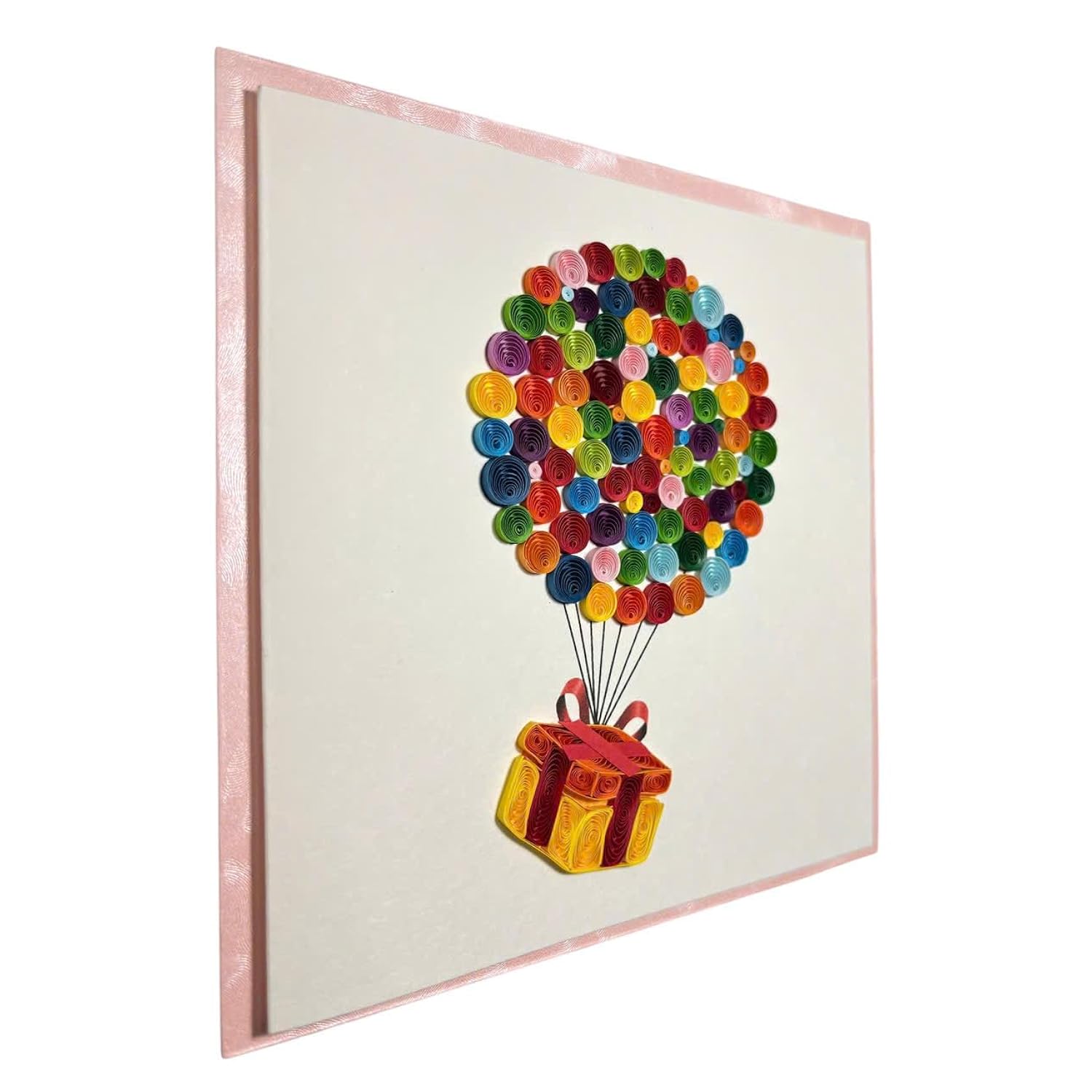 Handcraft 3D Quilling Greeting Happy Birthday Card With Balloon Design For Him, Her, Friend, Mom, Daughter, Sister, Blank Inside, Includes Envelope, Premium Paper, Ready To Gift