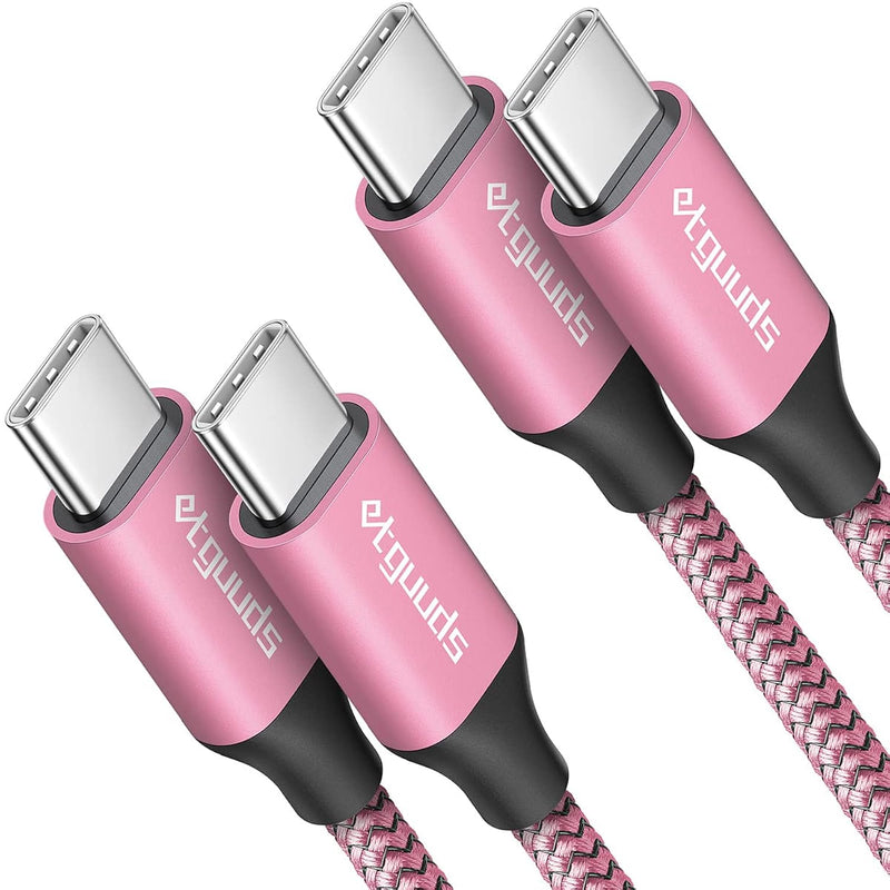 Long Usb C To Usb C Cable 10Ft Pink, 2-Pack 60W Type C To Type C Fast Charging