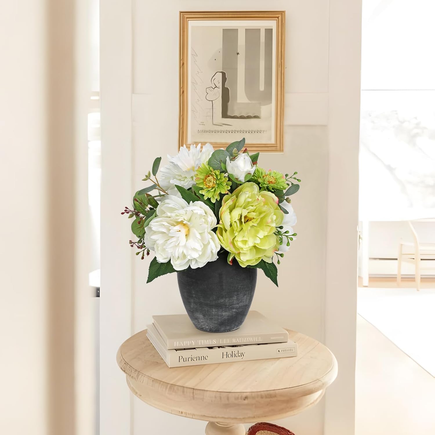 Fake Flowers In Vase Faux Floral Arrangements Centerpiece Artificial Flowers With Vase Spring Flower Centerpieces For Tables White Silk Flowers Arrangement In Vase
