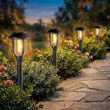 8 Pack Warm White Solar Pathway Lights Waterproof Auto On Off Garden Landscape Lights