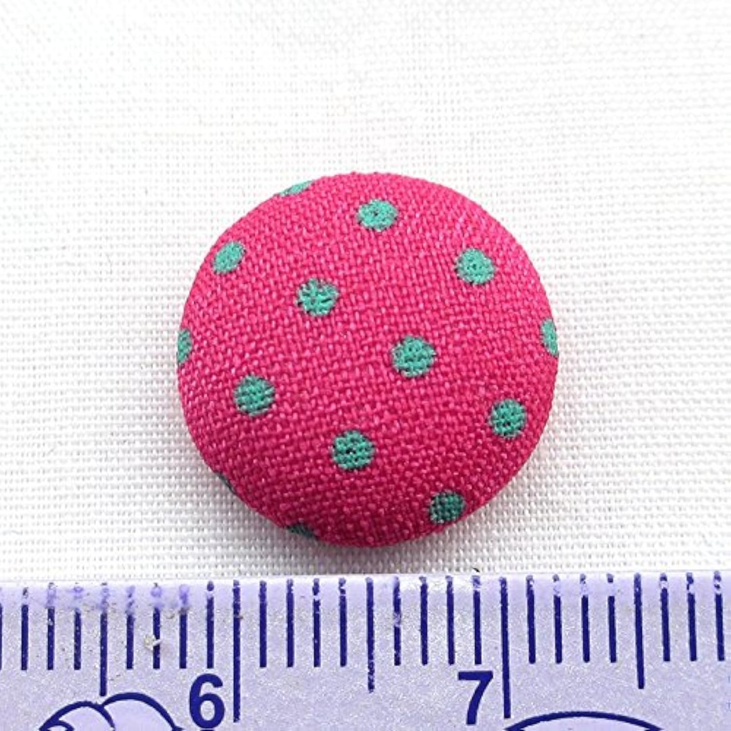 100Pcs 12Mm(1/2") Polka Dot Flatback Fabric Covered Button Scrapbookin