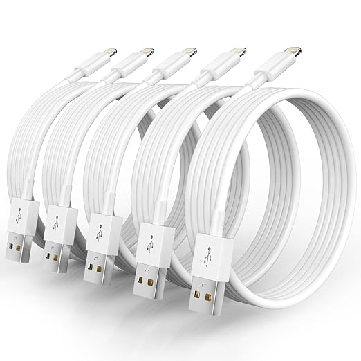 5 Pack 10FT MFi Certified Lightning Cable Long iPhone Fast Charging Cord for iPhone iPad