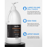 White Large Acrylic Paint Set (69 Oz, 2040 Ml) Rich Art Painting Supplies Non Toxic For Multi Surface, Canvas, Wood, Leather, Fabric Stone Craft, For Beginner & Artist With Pump