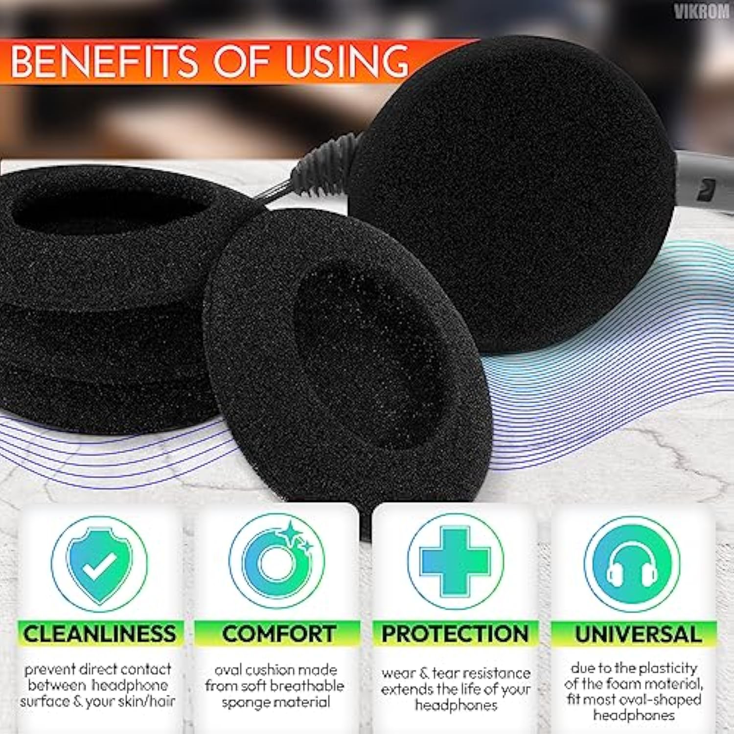 3 Pack Soft Foam Headset Ear Covers - 60Mm Headphone Ear Covers Replacement, Durable And Easy To Clean Cushions, 2.3 Inch Universal Size, Good For Work, Extended Listening Sessions, And Daily Use