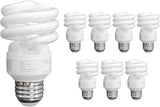 13W T2 Spiral CFL Light Bulbs E26 Base 5000K Daylight 900 Lumens 60W Equivalent UL Listed 8 Pack