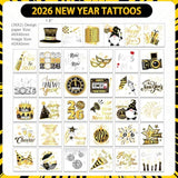 New Year Eve Party Supplies 2026 59Pcs Black Gold Silver Hats Glasses Favors