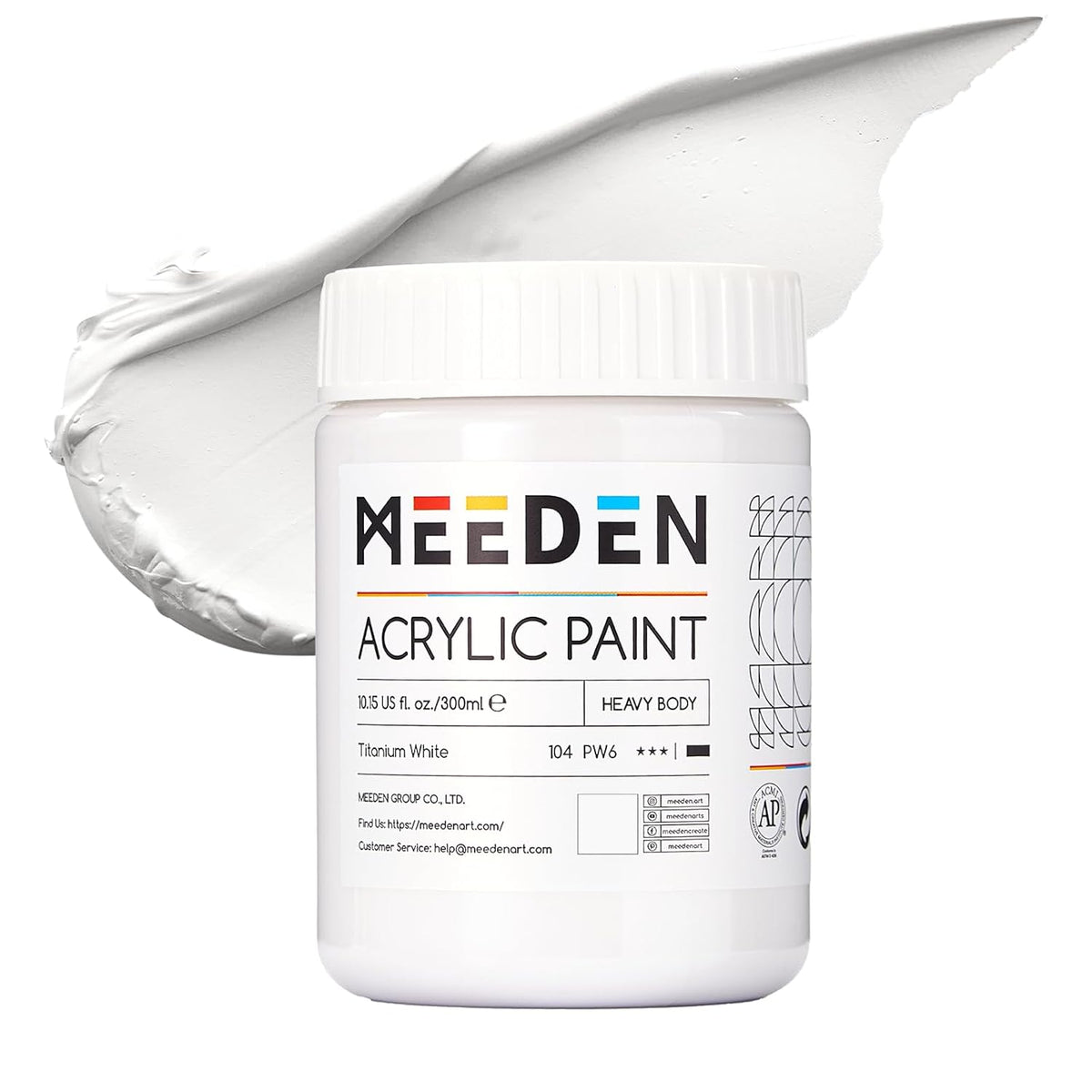 Titanium White Acrylic Paint: 300Ml/ 10Oz Heavy Body Gloss Acrylic Paint - Thick Art Paints For Professional Artists Painting On Canvas