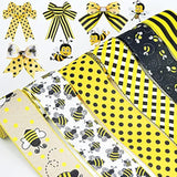 6 Rolls 40 Yards Bee Ribbon Wired Edge Ribbon Honeybee Ribbon For Craf