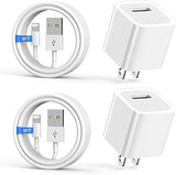 MFi Certified iPhone Charger 2 Pack 6FT Lightning Cable with USB Wall Charger Adapter for iPhone iPad