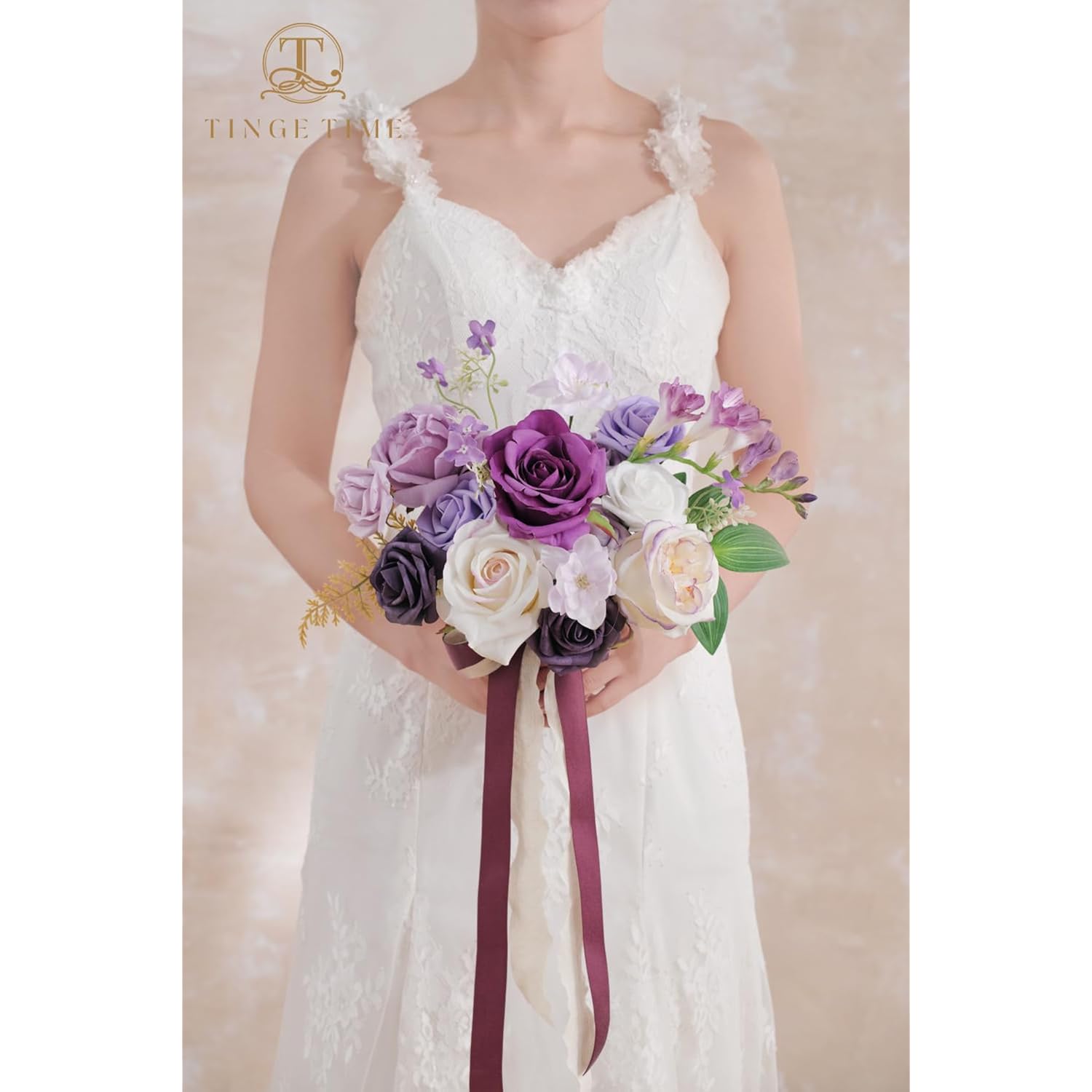 Artificial Flowers Purple & White Flower Combo For Diy Wedding Bouquets Table Centerpieces Arrangements Party Baby Shower Home Decorations