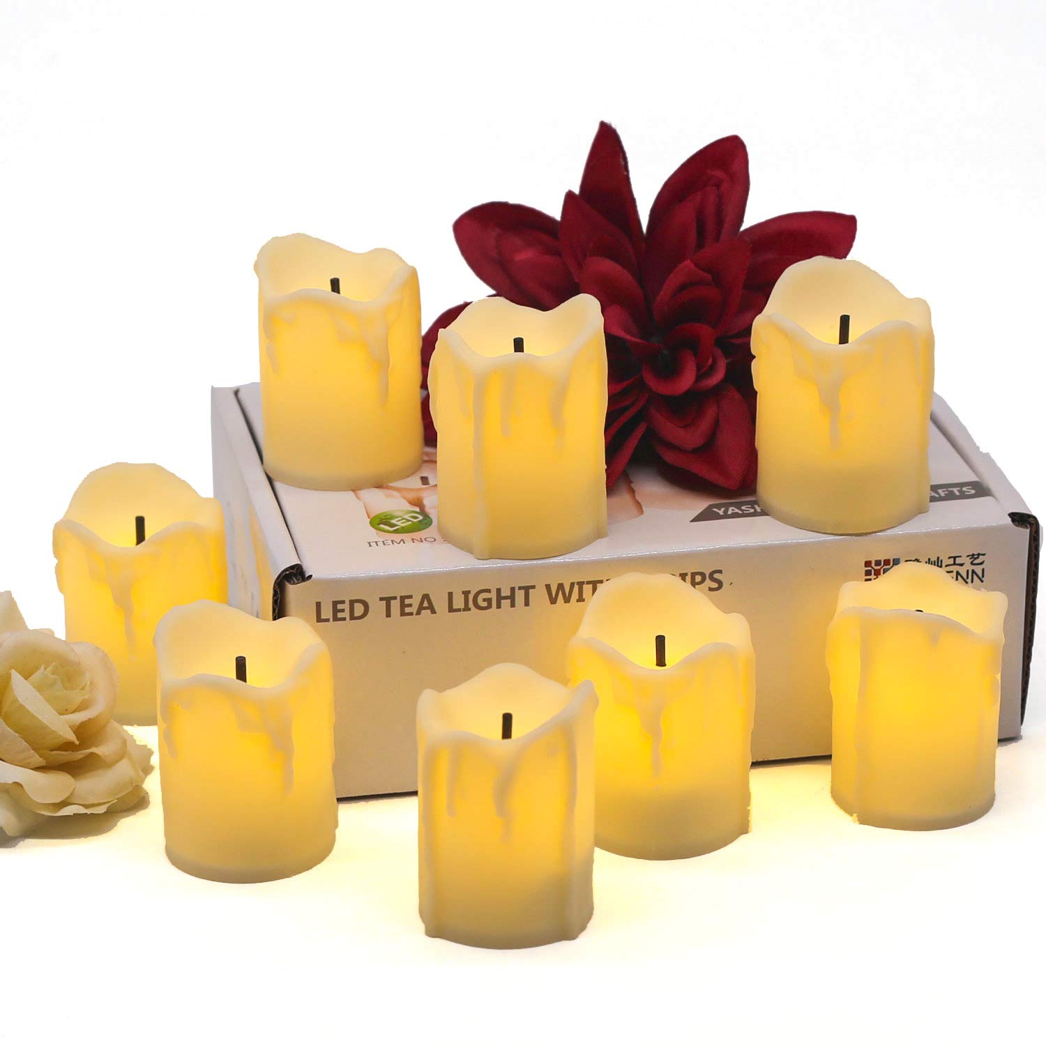 Led Tea Lights Candles Battery Operated Candle Led Flameless Candle Drips Votive Candle Fake Candles For Halloween Thanksgiving Christmas Decorations(1.5"X2" 12Pack)