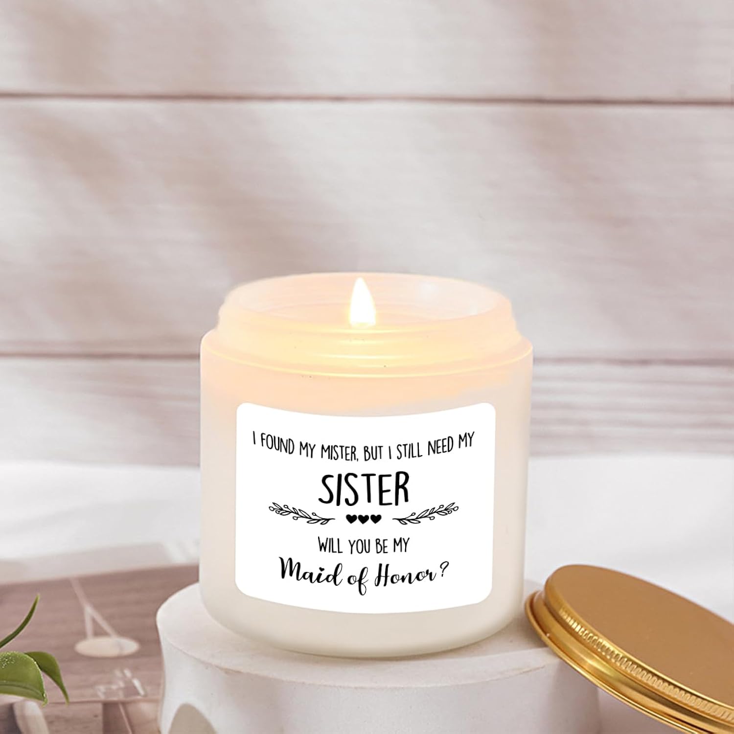 Scented Candle Bridesmaid Proposal Gifts - Lavender Soy Wax Candle - Maid Of Honor Proposal Gift - Will You Be My Maid Of Honor Gifts For Friends Girls Women 4Oz