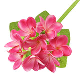 3 Pcs Artificial Plumeria Flowers With Leaves,Lifelike Plumeria Frangipani Flower And Bud Bouquets Total 9 Fake Flowers For Home Office Wedding Party Decoration Diy Bouquet Craft Gift (Rose Red)