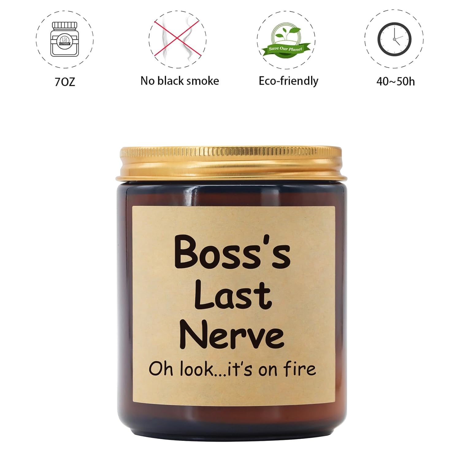 Boss Gifts For Women Men -Funny Boss Day Gifts, Coworker, Employee, Office Humor Vanilla Coconut Scented Candle (7Oz)