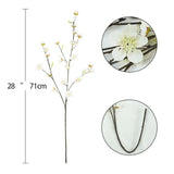 4Pcs Artificial Cherry Blossom Flowers 28‘’ Tall Silk Cherry Blossom Branches Faux White Peach Stems For Wedding Home Garden Vase Decor