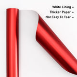 Matte Metal Red Wrapping Paper, Solid Color Paper,Gift Wrapping Paper,Perfect For Wedding,Valentine'S Day,Birthday, Christmas,Baby Shower,Diy Bouquet (17 Inches X 32.8 Feet)