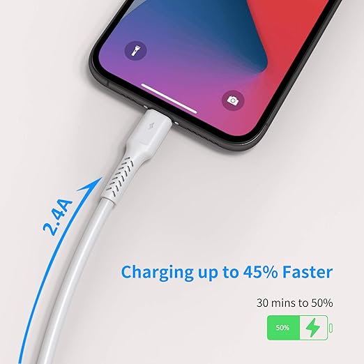 5 Pack 6 Inch Lightning to USB Charging Cable Short Fast Charger Cord for iPhone 12 11 XS XR iPad Air Mini