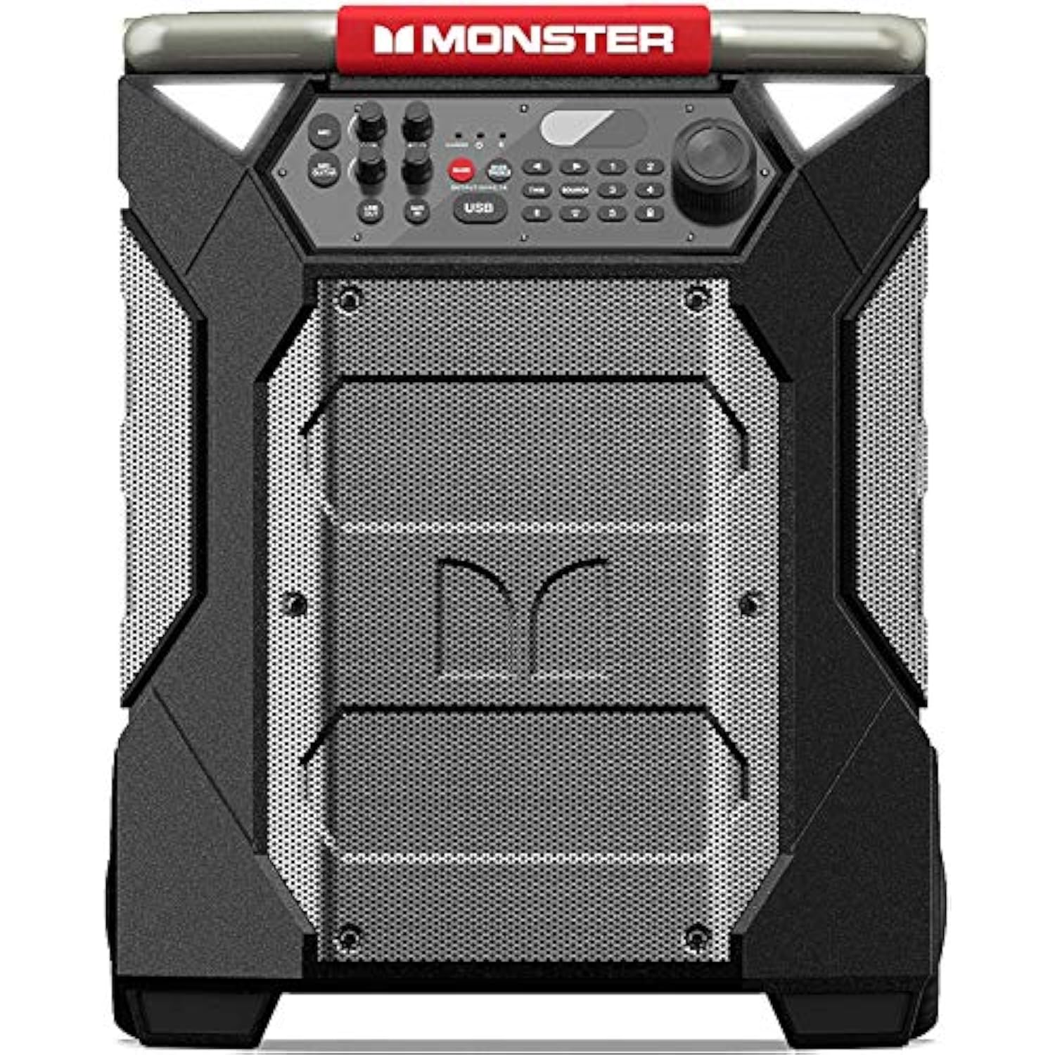 Monster Rockin' Roller 270 Portable Indoor/Outdoor Wireless Speaker, 200 Watts, Up to 100 Hours Playtime, IPX4 Water Resistant, Qi Charger, Connect to Another TWS Speaker (Slate)