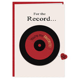Valentines Day Card For Him Her - 180° Spinning Vinyl Record Love Card For Husband Wife Boyfriend Girlfriend - You'Re My Favorite - Anniversary, Birthday Card With Envelope & Sticker