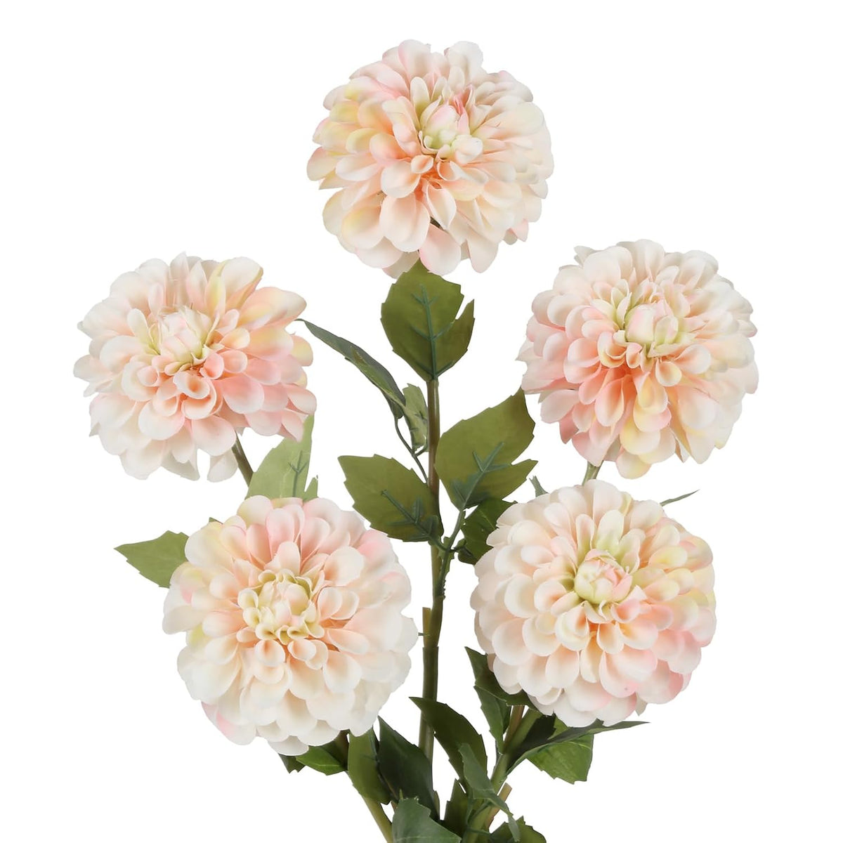 Pink Dahlia Artificial Flowers 5 Pcs Long Stem Silk Dahlia Flowers 27” For Bathroom Tall Vase Wedding Anniversary Centerpiece Aisle Outdoor Decor(Champagne&Pink)