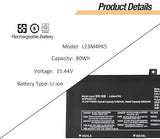 Lenovo L23M4PK5 L23B4PK5 Laptop Battery Replacement for Legion 5 16IRX9 2024 Series
