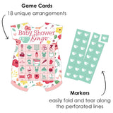 Big Dot of Happiness Floral Let’s Par-Tea - Picture Bingo Cards and Markers - Garden Tea Party Baby Shower Shaped Bingo Game - Set of 18