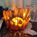 2 Pack Crystal Cluster Tea Light Candle Mold, Silicone Mold For Resin Jewelry Trinket Dish/Holder