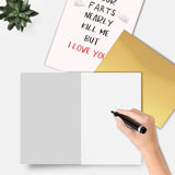 Rude Valentines Day Card For Him, Funny Farts Anniversary Card For Husband, Your Farts Nearly Kill Me But I Love You