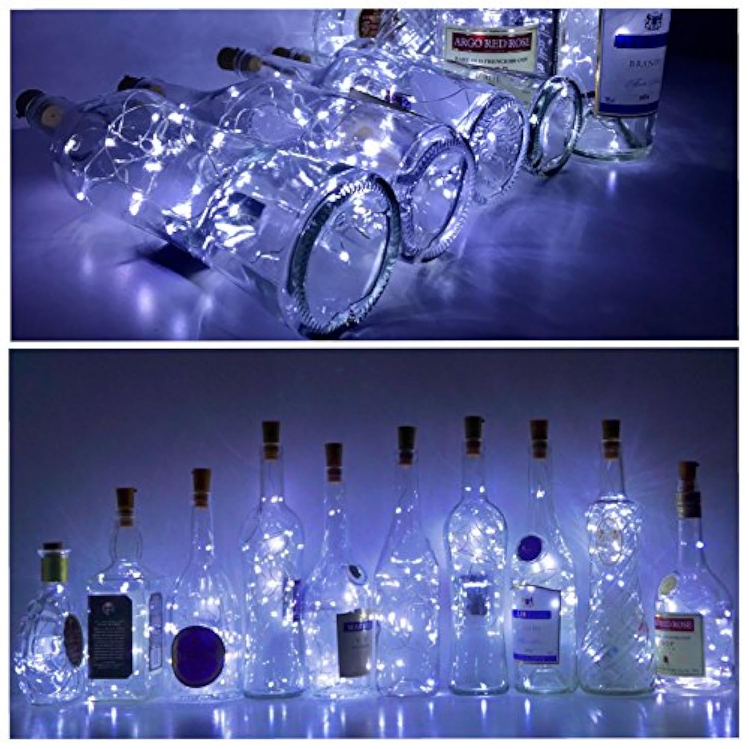 10 Pack 15 Led Wine Bottle Cork Lights, Fairy Mini String Lights Copper Wire, Battery Operated Starry Lights For Diy, Ch