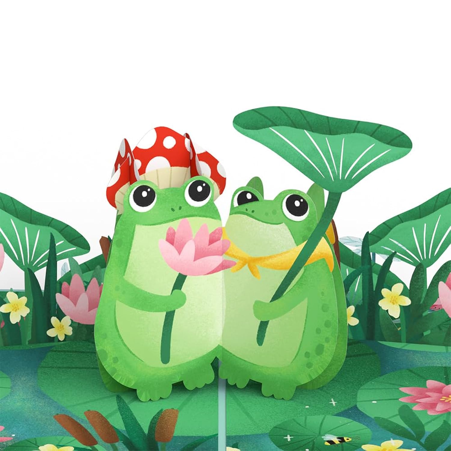 Love Pop-Up Card For Her And Him - 3D Greeting Cards For Boys, Girls, Men, Women - Time Well Spent Frogs - 5" X 7" Card - Blank Notecard & Envelope Included