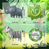9Pcs Safari Jungle Animal Balloons, Wild One Party Decor with Elephant, Monkey & More