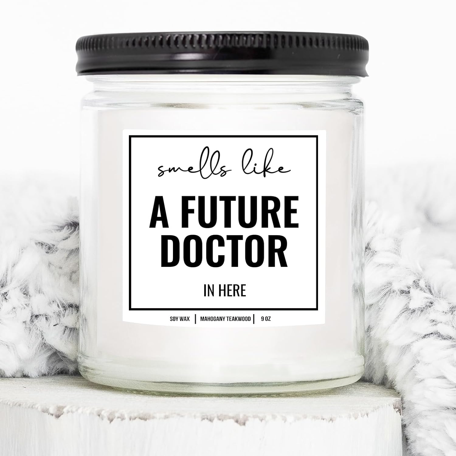 You Nique Designs Future Doctor Candle 9 Oz - Med Student Gift, Medical Student Gifts & Medical School Graduation Gifts - Future Doctor Candles For Med Students (Mahogany Teakwood)