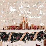 Christmas Mirror Decals Stickers Merry Christmas Santa Claus Reindeer Snowflakes Window Mirror Clings Xmas Acrylic Wall Art Decals Decor For Diy Holiday Winter Party Home Window Decor