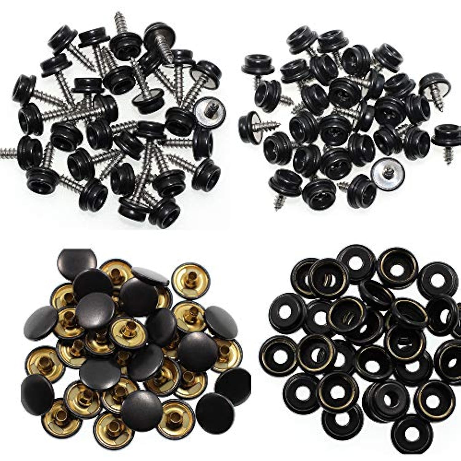 180 Pieces Canvas Snap Kit, Stainless Steel Screws Snaps Marine Grade